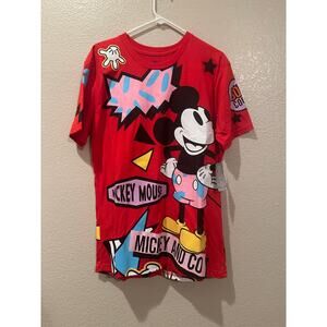NWOT Disney Parks Mickey and Co Friends Pop Art 80s Era Bold tee M